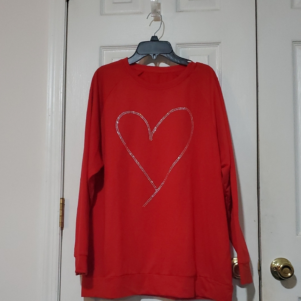 EUC Red Heart Embellished Women's Sweater